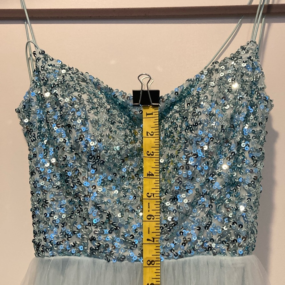 Windsor Blue Sequenced Tulle Cinderella Princess Homecoming Dress Dance Formal - Picture 2 of 16